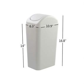 img 3 attached to 🗑️ UCake 3.5-Gallon Plastic Swing Top Trash Can, Swing Lid Waste Bin in White