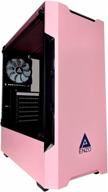 🎮 apevia enzo-pk mid tower gaming case: tempered glass, usb3.0/usb2.0/audio ports, pink frame logo