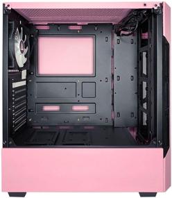 img 1 attached to 🎮 Apevia ENZO-PK Mid Tower Gaming Case: Tempered Glass, USB3.0/USB2.0/Audio Ports, Pink Frame