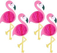 🌺 tropical pink flamingo honeycomb party decorations: vibrant luau birthday and hawaiian party supplies set logo