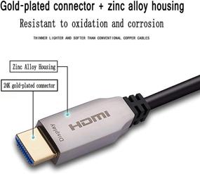 img 1 attached to 🔌 Fiber HDMI Cable 150ft 4K@60Hz, Optical Fiber HDMI 2.0b Cable: 18.2Gbps, HDR10, ARC, HDCP2.2, 3D, 4:4:4/4:2:2/4:2:0 Subsampling, Slim & Flexible