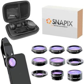 img 4 attached to 📷 Universal Phone Camera Lens Kit - 9 in 1 Fisheye Lens Telephoto Macro Wide Angle CPL Star Filter Kaleidoscope - Compatible with iPhone 8, XS, XR, 11, 12 PRO MAX and Samsung Smartphones