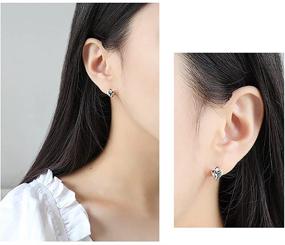 img 3 attached to Minimalist Cartilage Earrings Sterling Hypoallergenic
