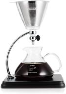 yama glass black pour over coffee maker logo