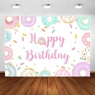 🍩 captivating avezano donut birthday backdrop: enchanting decorations for memorable sweet girl's party – capture fun-filled moments with vibrant donut happy birthday banner photography background on donut grow up bday cake table photoshoot (7x5ft) logo