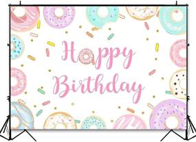 img 1 attached to 🍩 Captivating Avezano Donut Birthday Backdrop: Enchanting Decorations for Memorable Sweet Girl's Party – Capture Fun-Filled Moments with Vibrant Donut Happy Birthday Banner Photography Background on Donut Grow Up Bday Cake Table Photoshoot (7x5ft)