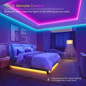 img 3 attached to 🎶 GUPUP 50 FT Long LED Strip Lights: Bluetooth Color Changing Music Sync, APP+Remote Control