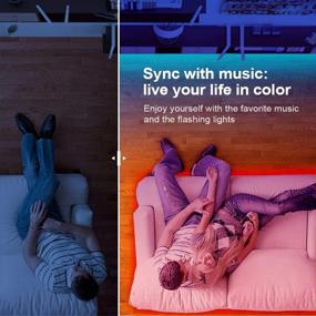img 1 attached to 🎶 GUPUP 50 FT Long LED Strip Lights: Bluetooth Color Changing Music Sync, APP+Remote Control