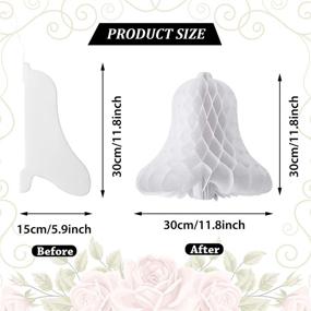 img 2 attached to 🔔 Pack of 5 Large Heavy Paper Honeycomb Wedding Bells - Ideal for Wedding Decor, Parties, and Baby Showers