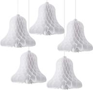 🔔 pack of 5 large heavy paper honeycomb wedding bells - ideal for wedding decor, parties, and baby showers logo