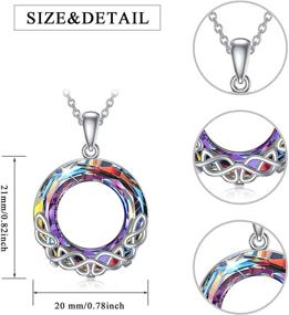 img 1 attached to 💎 Celtic Knot Sterling Silver Circle Necklace - Stunning Crystal Pendant for Women and Girls