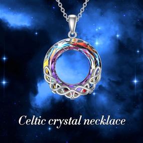 img 3 attached to 💎 Celtic Knot Sterling Silver Circle Necklace - Stunning Crystal Pendant for Women and Girls