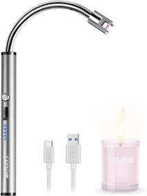 img 4 attached to 🔥 Silver USB Arc Lighter with 360° Flexible Neck for Efficient Candle Ignition, Gas Stove Cooking, Camping, Barbecue, and Fireworks