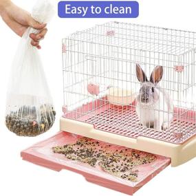 img 2 attached to Universal Clear Plastic Disposable Cage Liner for Bunny, Hamster, Totoro, Hedgehog, and Small Animal Cages - Convenient Toilet Film for Easy Cleanup