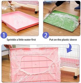 img 1 attached to Universal Clear Plastic Disposable Cage Liner for Bunny, Hamster, Totoro, Hedgehog, and Small Animal Cages - Convenient Toilet Film for Easy Cleanup