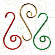 🎄 r n' d toys tree ornament hooks - christmas tree decoration metal hangers for hanging decorations – assorted colors red, green & gold, 120 pack logo