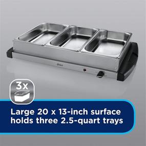 img 2 attached to 🍲 Oster Buffet Server Warming Tray: Triple Tray, 2.5 Quart Stainless Steel - Keep Your Food Warm and Delicious