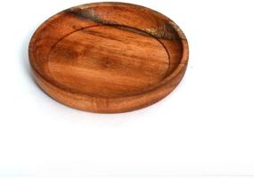 img 1 attached to 🪵 4-Piece Set of Natural Acacia Wood Coasters by Kaizen Casa - Pack of 4