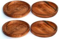 🪵 4-piece set of natural acacia wood coasters by kaizen casa - pack of 4 logo