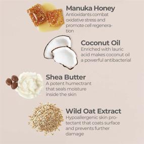 img 1 attached to 🍯 Manuka Honey and Coconut Oil Hydrating Face Moisturizer - Effective Natural Eczema Cream for Dry, Psoriasis, and Rosacea Skin - Made In USA (4oz)