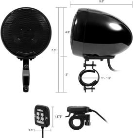 img 1 attached to 🏍️ GoHawk AN4-QX Gen.2 Все в одном водонепроницаемая беспроводная мотоциклетная стереосистема Bluetooth с встроенным усилителем, колонки 4,5", AUX — для рулей 1 до 1,5" — Идеально подходит для Harley Cruiser, Can-Am ATV, UTV, RZR, Polaris