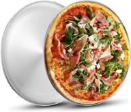 🍕 deedro stainless steel pizza pan 13½ inch - round pizza tray, 2 pack - healthy baking sheet for crispy pizzas - dishwasher safe logo