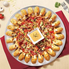 img 1 attached to 🍕 Дедро стальная пицца пан 13½ дюйма - круглая пицца тарелка, 2 штуки - здоровый противень для хрустящей пиццы - подходит для посудомоечной машины