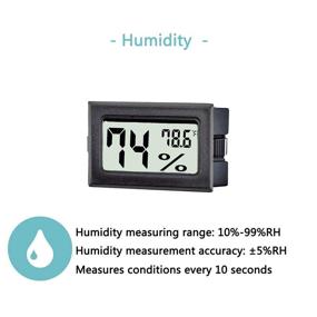 img 2 attached to TASOGEN 12 Pack Mini Digital Thermometer Hygrometer - Indoor Temperature and Humidity Gauge Meter Monitor (℉) for Humidor, Greenhouse, Reptile Tank, Home, Jars