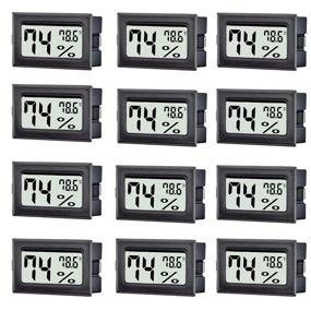 img 4 attached to TASOGEN 12 Pack Mini Digital Thermometer Hygrometer - Indoor Temperature and Humidity Gauge Meter Monitor (℉) for Humidor, Greenhouse, Reptile Tank, Home, Jars