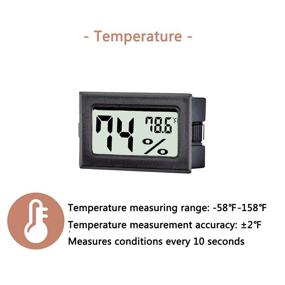 img 1 attached to TASOGEN 12 Pack Mini Digital Thermometer Hygrometer - Indoor Temperature and Humidity Gauge Meter Monitor (℉) for Humidor, Greenhouse, Reptile Tank, Home, Jars