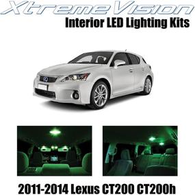 img 4 attached to XtremeVision LED-подсветка салона для Lexus CT200H CT200 2011-2014 (8 штук) "зеленый" комплект LED-подсветки салона с инструментом для установки