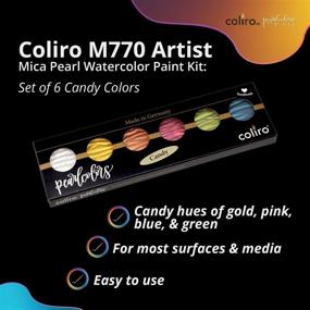 img 3 attached to 🎨 Набор акварельных красок Coliro M770 Artist Mica Pearl Candy - Яркая палитра из 6 цветов (30 мм)