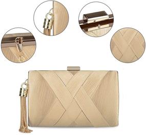 img 1 attached to Elevate Your Style with the KISSCHIC Women's Elegant Tassel Evening Bag Clutch Purse