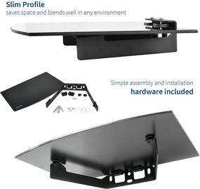 img 2 attached to 📺 VIVO Floating Shelf Mount for DVD Player, Audio, Gaming System, Streaming Devices - Tempered Glass, Black (MOUNT-SF011)