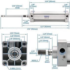 img 1 attached to Baomain Pneumatic Cylinder SC Bore: The Ultimate Hydraulics, Pneumatics & Plumbing Solution
