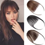 💇 наращивание волос из человеческого волоса klaiyi air bangs - 100% настоящие волосы для женщин - (#4 светло-коричневый) логотип