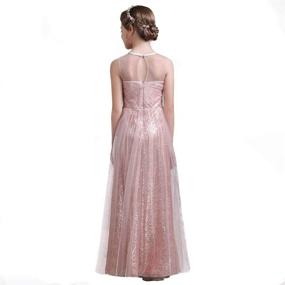 img 3 attached to Elegant Sequin Flower Girl Dress: Perfect for Formal Wedding, Pageants, and Dance, Long Junior Bridesmaid Dress