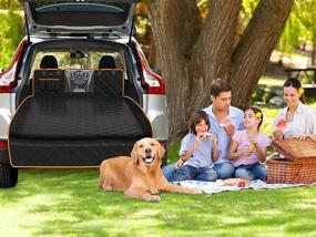 img 3 attached to 🐶 iBuddy Waterproof SUV Cargo Liner for Dogs with Mesh Window - Non Slip, Durable Pet Seat Cover Protector and Bumper Flap for Universal and Large Size SUVs