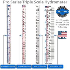 img 3 attached to 🍺 Explore the Pro Series Triple Scale Hydrometer by Brewing America for Precise Fermentation Testing at Home: Beer, Wine, Cider, Mead ABV Tester - American-Made Excellence