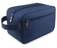 🧳 toiletry bag for men and women, zeamoco dopp kit travel case toiletries organizer for shower makeup - waterproof oxford, navy logo