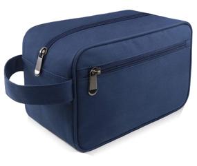 img 4 attached to 🧳 Toiletry Bag for Men and Women, Zeamoco Dopp Kit Travel Case Toiletries Organizer for Shower Makeup - Waterproof Oxford, Navy