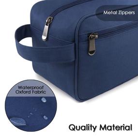 img 1 attached to 🧳 Toiletry Bag for Men and Women, Zeamoco Dopp Kit Travel Case Toiletries Organizer for Shower Makeup - Waterproof Oxford, Navy