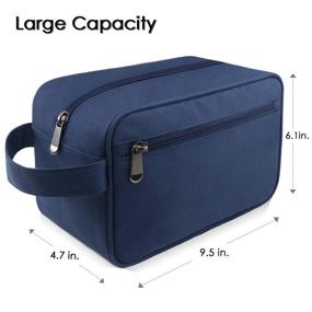 img 3 attached to 🧳 Toiletry Bag for Men and Women, Zeamoco Dopp Kit Travel Case Toiletries Organizer for Shower Makeup - Waterproof Oxford, Navy