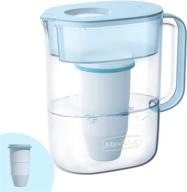 maxblue mb-pt-08b: 10-cup water filter pitcher | reduces lead, fluoride, chlorine & more | 6-stage filtration system | zero tds | bpa free | blue pitcher logo