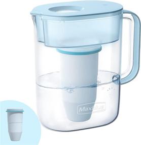 img 4 attached to Maxblue MB-PT-08B: 10-Cup Water Filter Pitcher | Reduces Lead, Fluoride, Chlorine & More | 6-Stage Filtration System | Zero TDS | BPA Free | Blue Pitcher