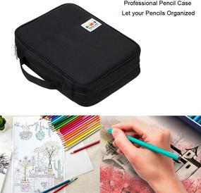 img 3 attached to 🖍️ BTSKY Colored Pencil Case 220 Slots: Organize and Carry Your Prismacolor Crayola Colored Pencils & Gel Pens Conveniently with this Portable Multilayer Holder - Black