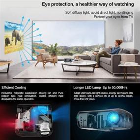 img 1 attached to 🎥 Full HD 1080P Projector, Powerful 7200 Lumen LCD Video Projector with Zoom &amp; 200&#34; Display, Ideal for Home Theater/Outdoor Movie/Game. Compatible with iPhone, Android Smartphone, TV Stick, PS5, Laptop, DVD. HDMI/USB/VGA/AV Connectivity