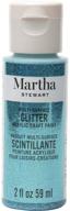 💙 martha stewart crafts turquoise glitter craft paint - 2 oz multi-surface & long-lasting shine - buy now! logo