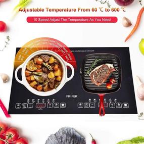 img 2 attached to 🔥 220V 2000W Portable Induction Cooktop: Double Burner, 8 Power & Temperature Settings, 6 Preset Programs, LED Touch Panel, Safety Lock, Timer - Countertop Electric Induction Cooker