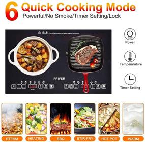 img 3 attached to 🔥 220V 2000W Portable Induction Cooktop: Double Burner, 8 Power & Temperature Settings, 6 Preset Programs, LED Touch Panel, Safety Lock, Timer - Countertop Electric Induction Cooker